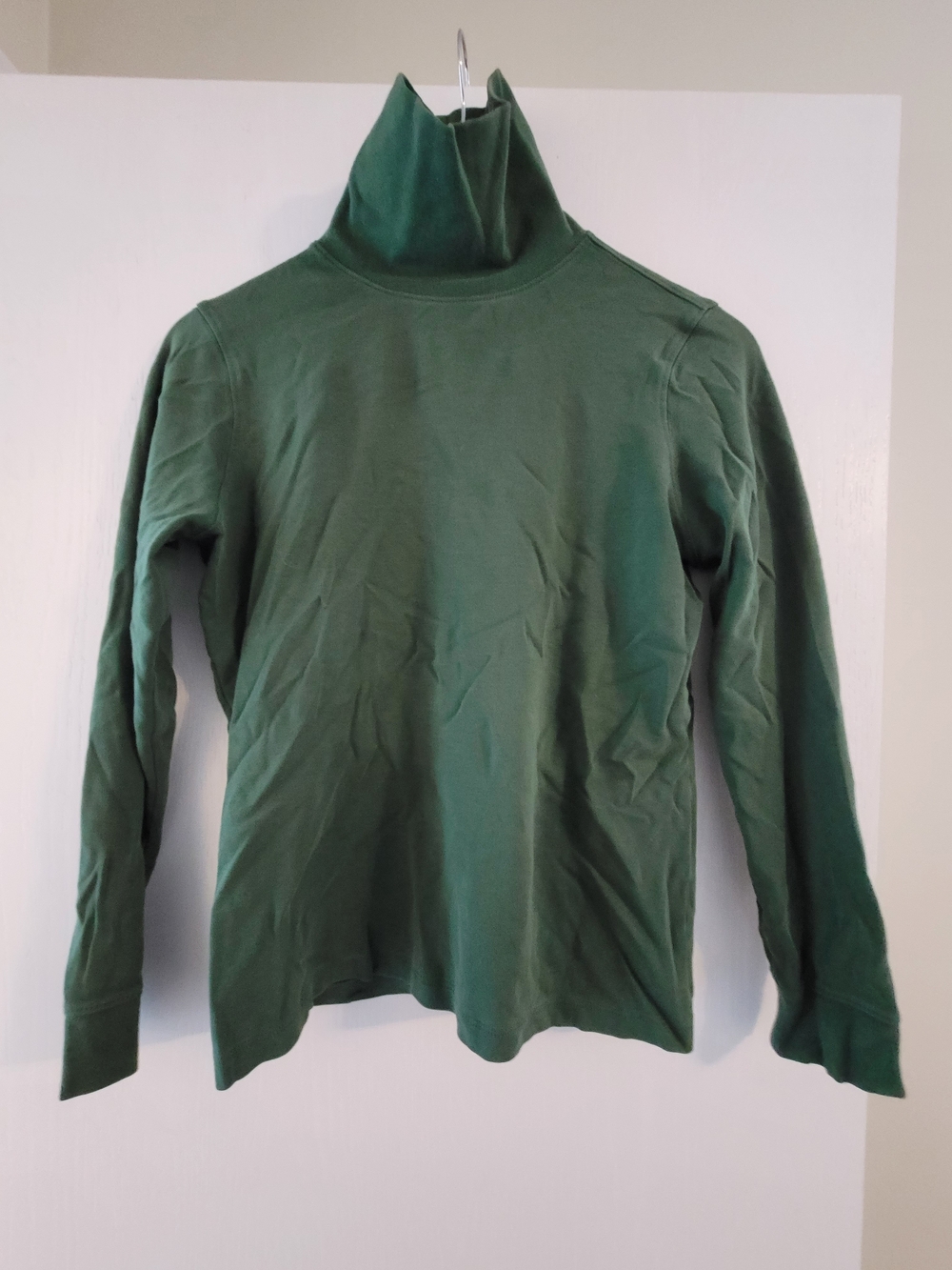 L.L. Bean 100% Cotton Forest Green Turtleneck Sweater
